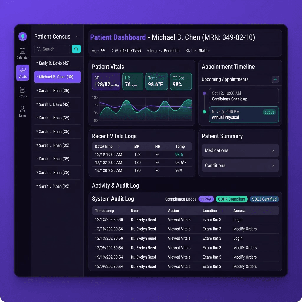 Clinical EHR Platform interface preview